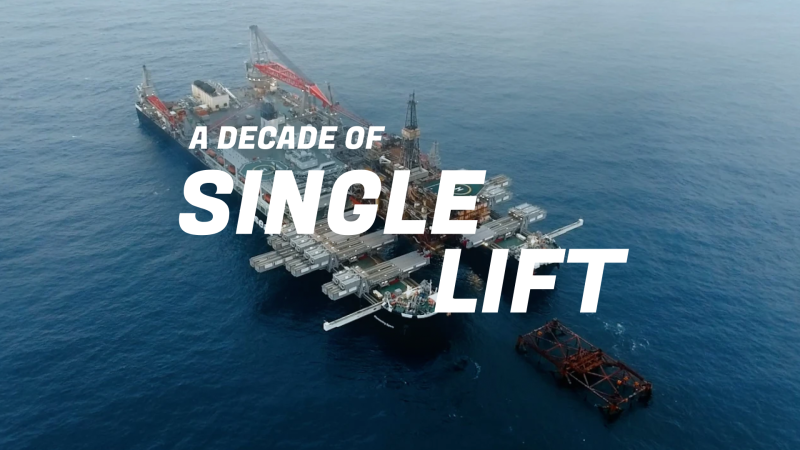 A decade of single lift with Pioneering Spirit